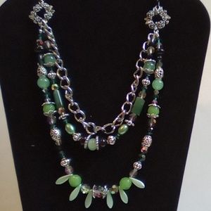 Handmade 26" Jade Necklace. Multi Layered
